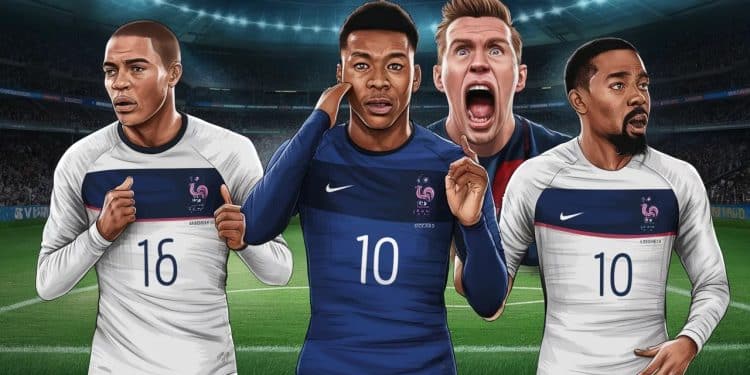 Euro 2024 : Deschamps opte pour un trio offensif sans Griezmann - Viral Mag À la veille de la demi finale Espagne France à lEuro 2024 Didier Deschamps crée la surprise en alignant un trio Mbappé Dembélé Kolo Muani sans Griezmann jugé en difficulté Viral Mag
