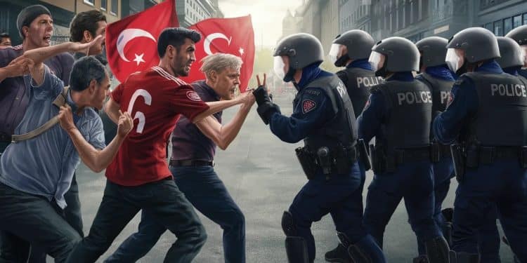 Euro 2024 : Marche des fans turcs arrêtée à Berlin - Viral Mag La police berlinoise a stoppé la marche des supporters turcs avant le quart de finale Pays Bas Turquie en raison de saluts controversés des Loups Gris Viral Mag