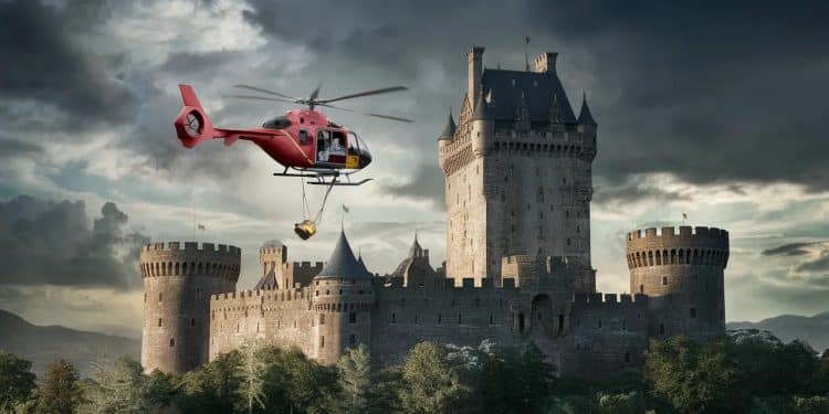 Victime dune entorse au sommet dun donjon une vacancière a dû être secourue par hélicoptère Une opération surprenante   Viral Mag
