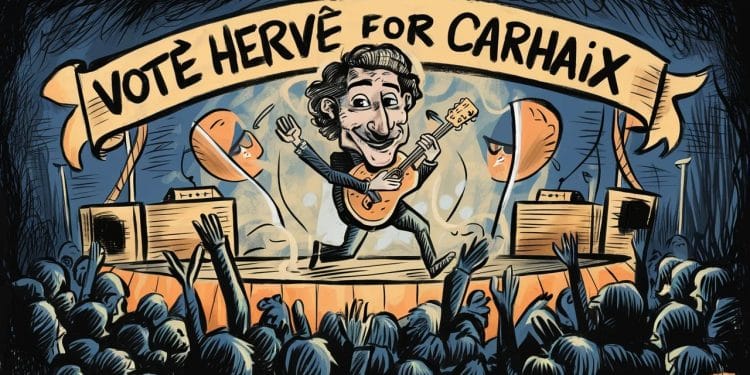 Avec humour le chanteur Hervé veut sauver le festival breton en se présentant à la mairie de Carhaix Son programme  Des crêpes et la pérennité du festival    Viral Mag