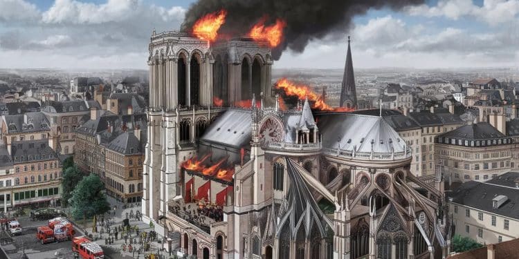 Incendie en cours à la cathédrale de Rouen: la flèche menacée - Viral Mag Un incendie sest déclaré sur la flèche de la cathédrale de Rouen ce matin Les pompiers luttent pour maîtriser les flammes et éviter la propagation Viral Mag