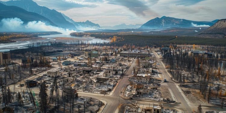 Jasper, ville canadienne sinistrée par un incendie dévastateur - Viral Mag Jasper ville touristique de louest du Canada a été ravagée à 30 par un gigantesque feu de forêt Découvrez les images impressionnantes de cette catastrophe Viral Mag