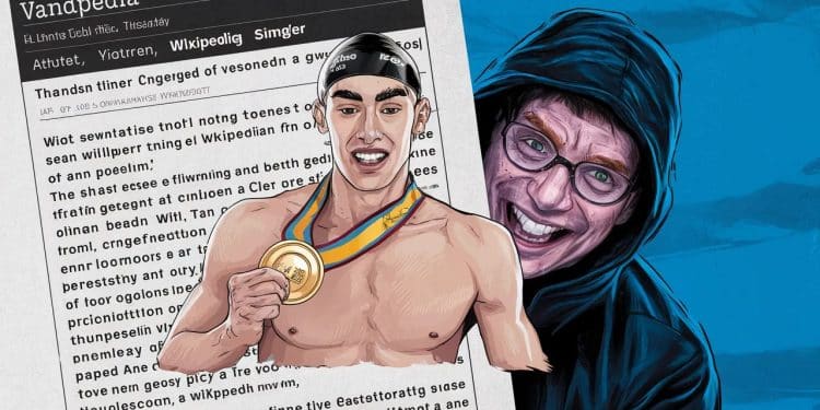 La page Wikipédia de Léon Marchand piratée après son triomphe - Viral Mag La page Wikipédia du nageur français Léon Marchand a été piratée avec de fausses informations après son triomphe olympique à Paris 2024   Viral Mag