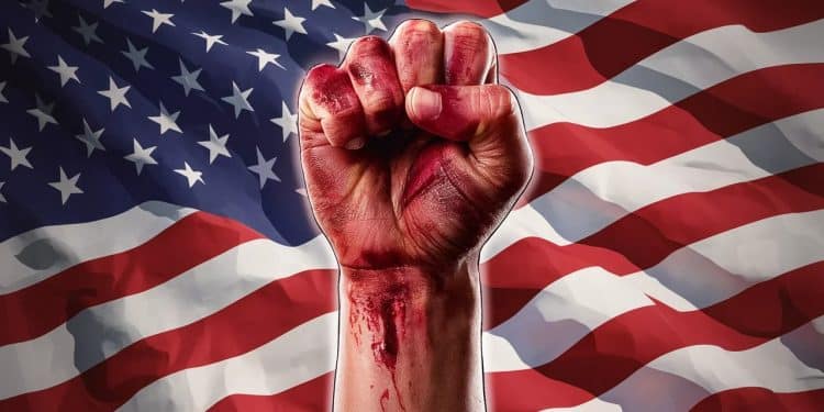 L’Amérique qui se relève toujours : l’image forte de Trump - Viral Mag La tentative dassassinat contre Donald Trump illustre la résilience et la force de lAmérique Décryptage de cette image marquante Viral Mag