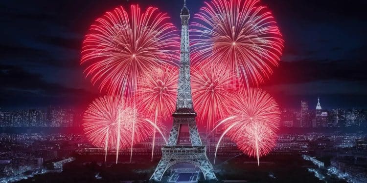 Le feu d’artifice du 14-Juillet enflamme Paris - Viral Mag Les artificiers ont ébloui le ciel parisien pour célébrer le 14 juillet et les JO à venir Revivez en images ce magnifique spectacle pyrotechnique Viral Mag
