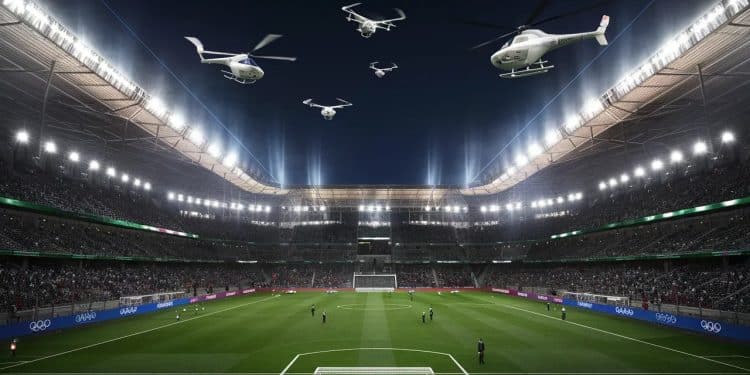 Le Stade Vélodrome sous haute surveillance pour les JO 2024 - Viral Mag Commissariat mobile démineurs drones le Vélodrome à Marseille placé sous étroite surveillance lors du match France USA des JO Un dispositif de sécurité robuste impliquant toutes les unités Viral Mag