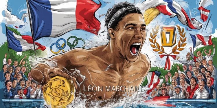 Après sa médaille dor sur le 400m 4 nages aux JO de Paris 2024 Léon Marchand est acclamé par le monde du sport et les personnalités politiques   Viral Mag