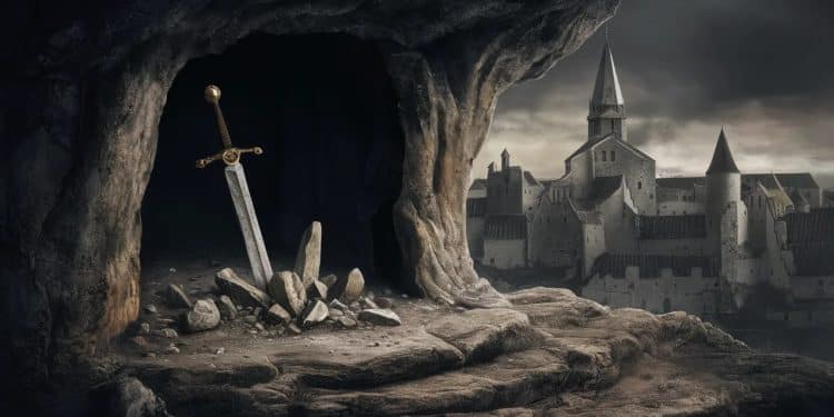 L’Épée Légendaire Durandal Volée à Rocamadour - Viral Mag Un vol audacieux a été perpétré à Rocamadour la célèbre épée Durandal plantée dans la roche depuis des siècles a mystérieusement disparu Viral Mag