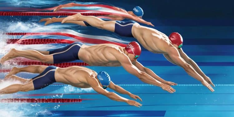 Les Américains en or avec Dressel sur le relais 4×100 m - Viral Mag Les Américains remportent le relais 4x100 m nage libre masculin aux JO de Paris 2024 offrant un 8e titre olympique à Caleb Dressel   Viral Mag