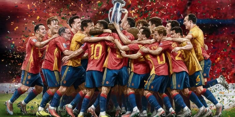 L’Espagne remporte l’Euro 2024 grâce à son collectif soudé - Viral Mag La Roja décroche un 4e titre à lEuro en sappuyant sur un groupe uni et talentueux sans grandes stars individuelles Découvrez les clés de son succès Viral Mag