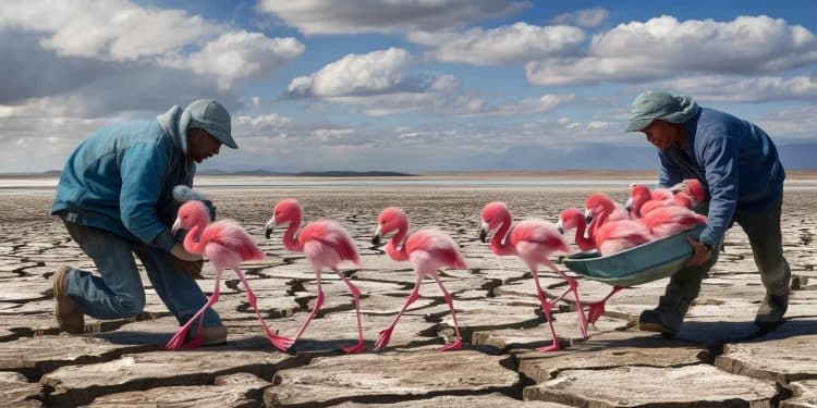 Des bénévoles algériens ont réussi à sauver 300 poussins de flamants roses voués à la mort suite à lassèchement de leur lac natal Découvrez leur histoire émouvante   Viral Mag