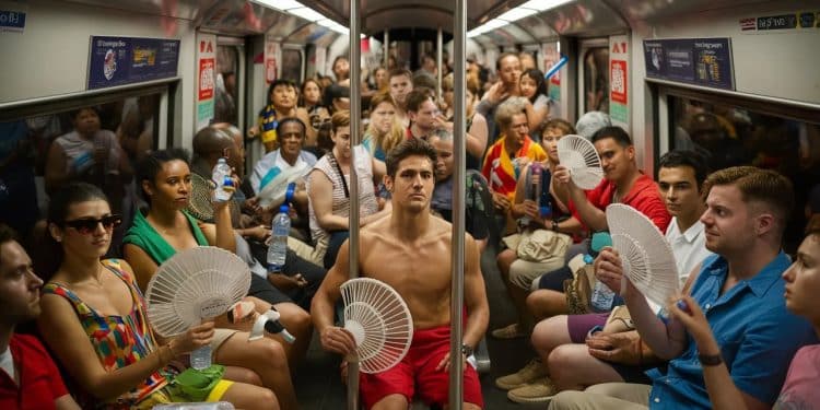 Métro parisien : un voyage sportif par temps de canicule - Viral Mag Malgré la chaleur étouffante le métro de Paris offre une expérience unique pendant les JO 2024 Découvrez comment les Parisiens et les touristes bravent la canicule pour se rendre aux épreuves sportives Viral Mag