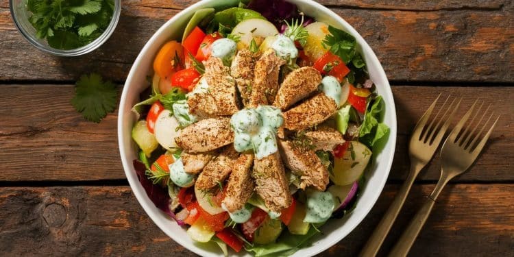 Salade Puissance au Poulet : Le Repas Complet qui Ravit les Papilles - Viral Mag Découvrez notre délicieuse recette de salade puissance au poulet Légère équilibrée et complète elle vous surprendra par ses saveurs et sa simplicité Viral Mag