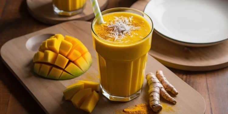 Smoothie Mangue-Curcuma : Le Coup de Boost Santé et Saveur - Viral Mag Découvrez le smoothie mangue curcuma la boisson détox et énergisante aux multiples bienfaits pour votre bien être Recette et conseils pour bien le préparer Viral Mag