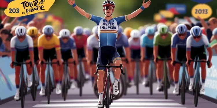 Tour de France 2023 : Philipsen triomphe, 11 ans après Cavendish ! - Viral Mag Après une 10e étape monotone Jasper Philipsen simpose au sprint à Saint Amand Montrond et signe sa 7e victoire sur le Tour de France   Viral Mag