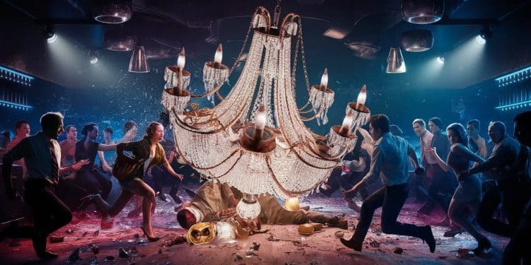 Un Lustre Tombe sur des Clients dans une Boîte de Nuit Parisienne - Viral Mag Panique dans une discothèque parisienne un lustre seffondre sur la piste de danse blessant plusieurs clients Découvrez les détails choquants Viral Mag