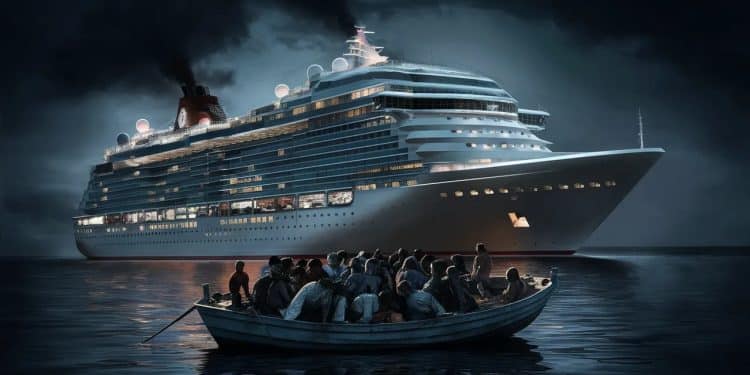 Un luxueux paquebot de croisière porte secours à des migrants en détresse - Viral Mag LInsignia un prestigieux navire de croisière a secouru 73 migrants subsahariens en perdition au large des Canaries dont 6 nont pas survécu Viral Mag
