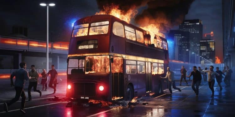 Leeds a été le théâtre de violentes émeutes suite à lintervention des services sociaux pour prendre en charge des enfants en danger Bus incendiés voitures de police attaquées   Viral Mag