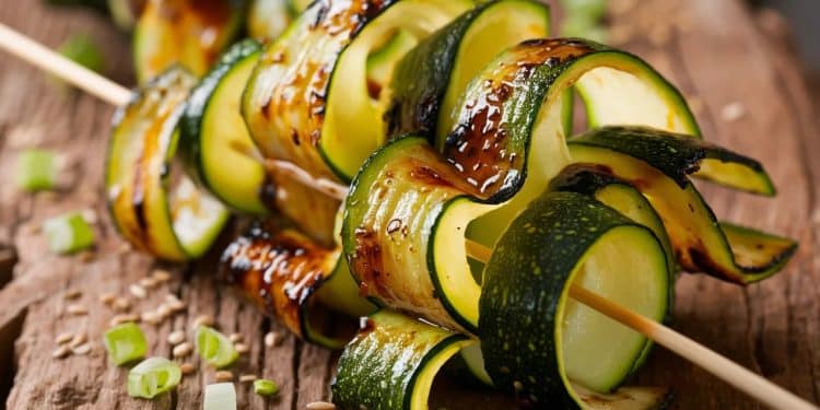 Délicieuse découverte: Les brochettes de courgettes teriyaki - Viral Mag Révolutionnez vos repas végétariens avec notre recette facile de brochettes de courgettes au teriyaki Saveur légèreté et plaisir garantis Viral Mag