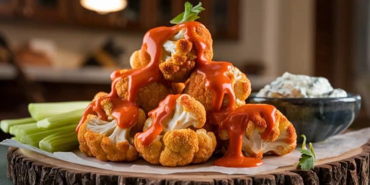 Des Croquettes Épicées au Chou-fleur qui Font Sensation - Viral Mag Découvrez notre recette de croquettes de chou fleur épicées à la sriracha et sauce buffalo une alternative végétarienne délicieuse et saine aux ailes de poulet Un must pour vos apéros Viral Mag