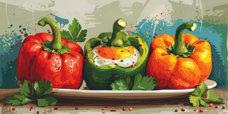 Des Poivrons Farcis au Petit-Déjeuner Pour un Réveil en Beauté - Viral Mag Découvrez notre recette savoureuse et nutritive de poivrons farcis au petit déjeuner Réveillez vos papilles dès le matin avec ce plat équilibré et facile à préparer Viral Mag