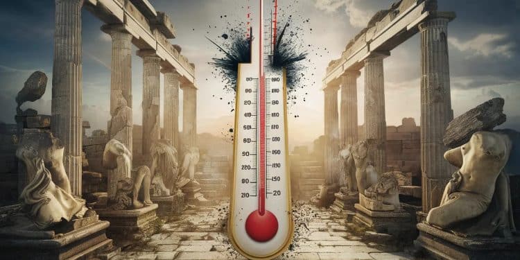 La Grèce suffoque sous une chaleur record en juillet - Viral Mag Après un mois de juin déjà caniculaire la Grèce a enregistré en juillet les températures les plus élevées jamais mesurées dans le pays   Viral Mag