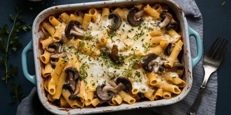 La Pasta au Feta Cuite au Four : Un Délice Crémeux et Réconfortant - Viral Mag Découvrez notre recette de pâtes au four savoureuses avec feta fondante et champignons Un plat simple gourmand et réconfortant à partager    Viral Mag