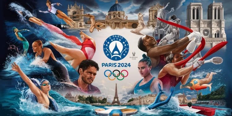 Découvrez les photos iconiques des JO 2024 à Paris   Marchand en Poséidon la grâce de Biles des sites sublimes Des images déjà dans lhistoire   Viral Mag