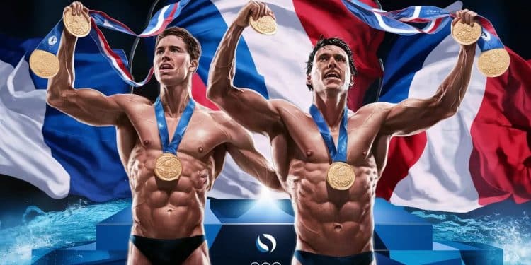 Léon Marchand et Florent Manaudou : duo d’or français aux JO - Viral Mag Léon Marchand et Florent Manaudou ont illuminé la soirée de natation aux JO de Paris 2024 Retour sur leurs exploits historiques   Viral Mag