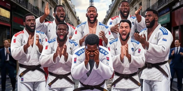 L’équipe de France de judo triomphe au Champ de Mars - Viral Mag Scénario incroyable à Paris les judokas français menés par Teddy Riner renversent le Japon pour remporter lor olympique par équipes Viral Mag