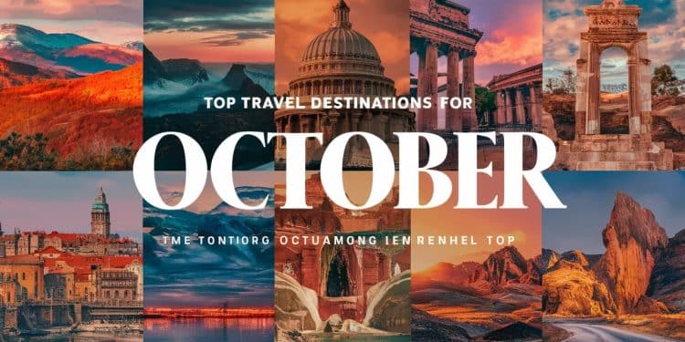 Les 19 Meilleures Destinations Pour un Voyage Inoubliable en Octobre - Viral Mag Découvrez notre sélection des 19 destinations de rêve à visiter en octobre pour profiter dun climat idéal de paysages époustouflants et dune expérience unique loin de la foule Préparez votre valise Viral Mag