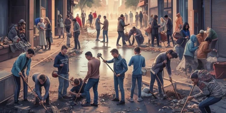 Les habitants de Middlesbrough & Rotherham s’unissent pour nettoyer leur ville après les émeutes - Viral Mag Suite aux violentes émeutes survenues ce week end à Middlesbrough Rotherham les résidents se sont mobilisés pour nettoyer les dégâts Un formidable élan despoir et dunité Viral Mag