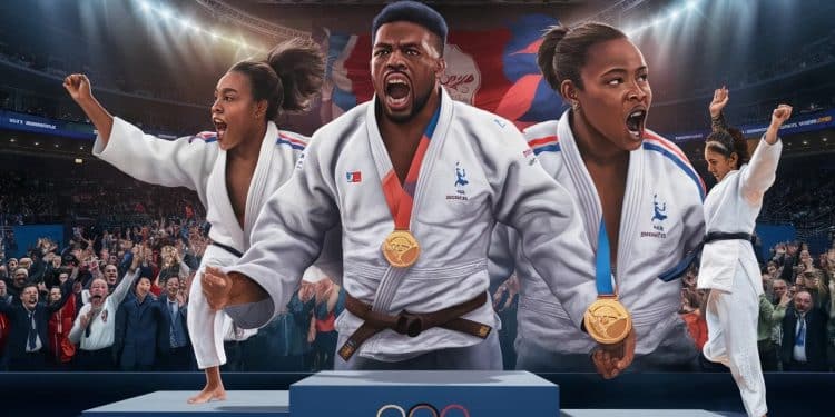 L’exploit historique des judokas français aux JO 2024 - Viral Mag Revivez la conquête épique du titre olympique par équipe mixte en judo portée par les stars tricolores Teddy Riner et Clarisse Agbegnenou Viral Mag