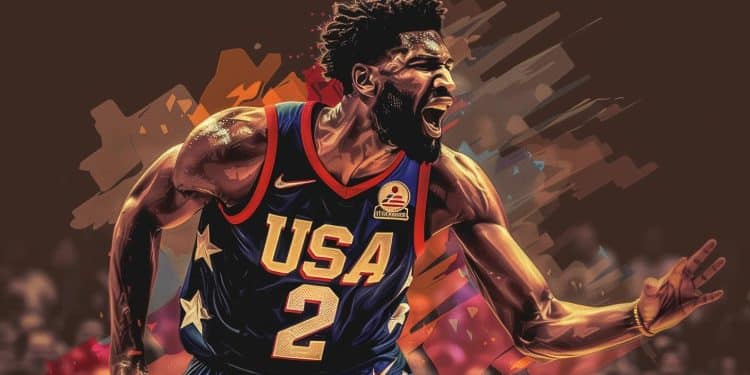 Un joueur NBA chambre le public lillois aux JO de Paris 2024 - Viral Mag Joel Embiid joueur NBA phare taquine le public du stade Pierre Mauroy aux JO de Paris 2024 Une anecdote marquante qui soulève des questions sur son lien avec la France Viral Mag