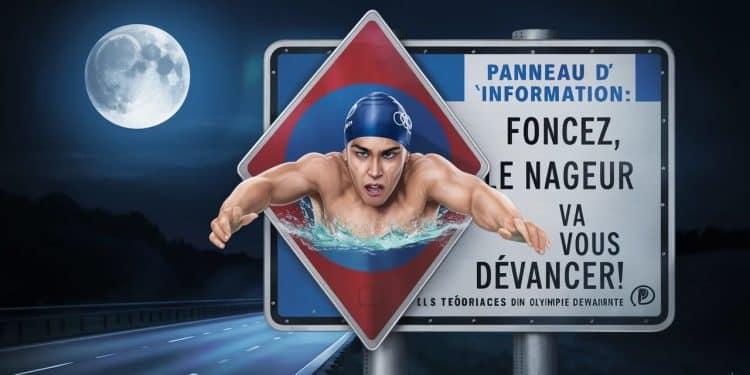 Lautoroute A4 dans le Bas Rhin affiche un message humoristique en hommage au nageur Léon Marchand multiple médaillé olympique faisant le buzz sur les réseaux   Viral Mag