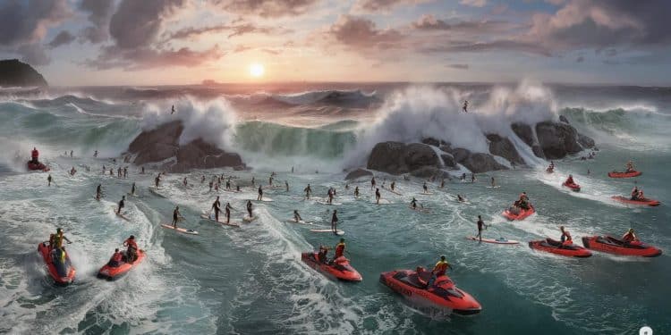 Une Matinée Mouvementée à Copacabana : 100 Paddleurs Secourus - Viral Mag Rio de Janeiro a connu une matinée agitée ce vendredi lorsquune centaine de paddleurs ont dû être secourus en mer après avoir été surpris par des vents violents Un événement spectaculaire mais heureusement sans gravité   Viral Mag