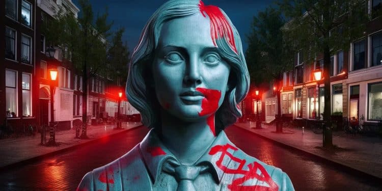 La statue dAnne Frank à Amsterdam a été souillée de peinture rouge et dinscriptions propalestiniennes Retour sur cet acte antisémite inacceptable   Viral Mag