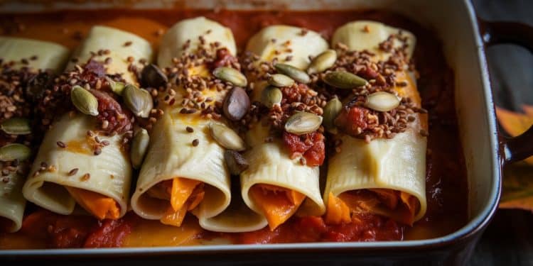 Cannelloni d’Automne : Courge, Châtaignes et Beaufort Fondant - Viral Mag Découvrez notre recette de cannelloni automnaux garnis de courge butternut châtaignes et Beaufort Un plat réconfortant et gourmand à savourer sans attendre    Viral Mag