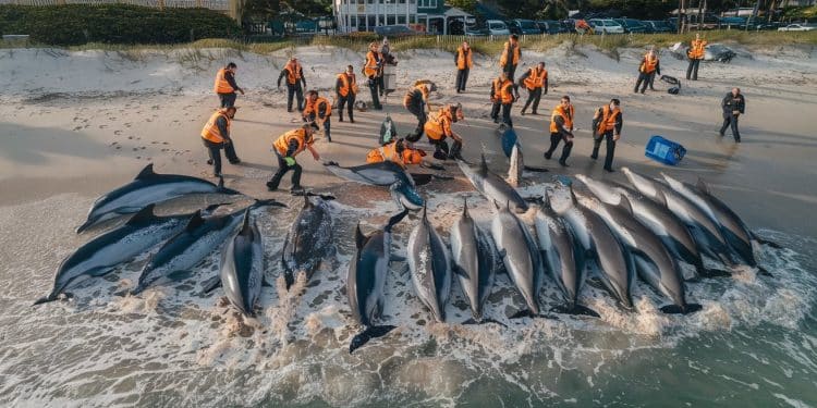 Une Vaste Opération De Sauvetage Pour Des Dauphins Échoués - Viral Mag Sur lîle de Ré une impressionnante mobilisation est en cours pour secourir un groupe de 18 dauphins piégés par la marée basse Viral Mag