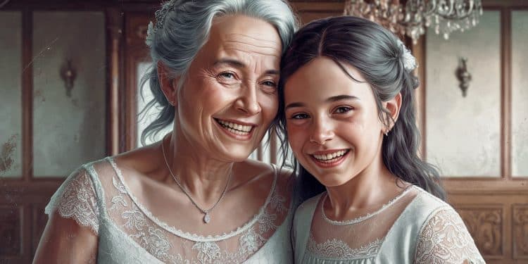 À 100 ans Fernande réalise son rêve en portant une robe de mariée pour son anniversaire avec la complicité de son arrière petite fille Découvrez leur histoire touchante   Viral Mag