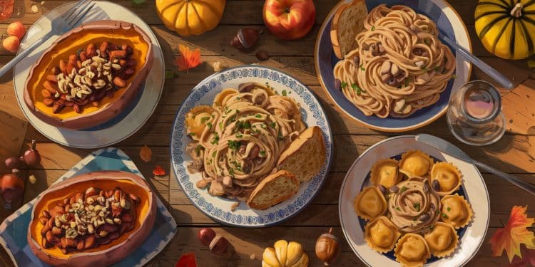 18 Dîners d’Automne Savoureux et Rapides à Préparer - Viral Mag Découvrez nos idées de dîners dautomne faciles et délicieux à préparer en 20 minutes avec des ingrédients de saison comme la courge les champignons et les épinards Viral Mag