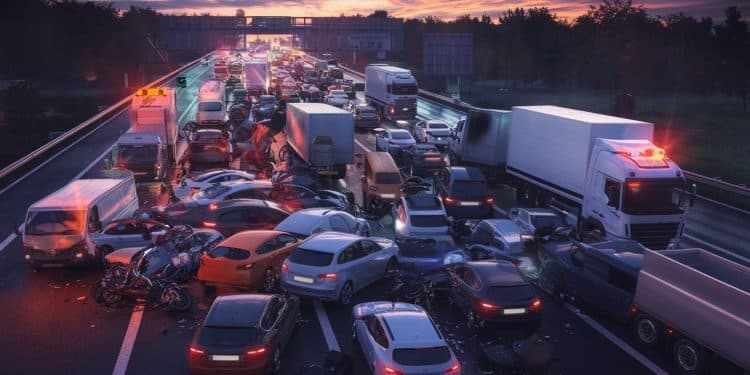 Accident spectaculaire sur l’A13 : le trafic paralysé suite à un carambolage - Viral Mag Un carambolage impliquant 8 véhicules a causé la fermeture de lautoroute A13 dans le sens province Paris dimanche soir Découvrez les détails de laccident et ses conséquences sur le trafic   Viral Mag