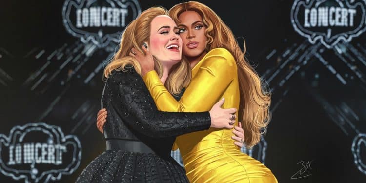 Lors dun concert à Las Vegas les chanteuses Adele et Céline Dion ont partagé un moment rempli démotion tombant dans les bras lune de lautre sous les applaudissements du public   Viral Mag