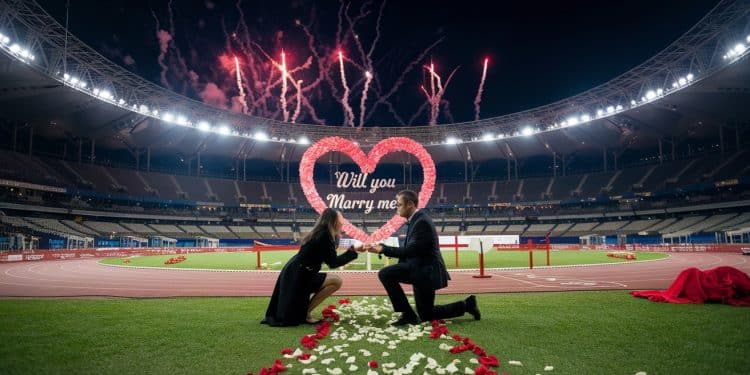 Athlétisme : Une Demande en Mariage Époustouflante sur la Piste - Viral Mag Le champion olympique Noah Lyles a surpris sa compagne par une spectaculaire demande en mariage samedi après sa victoire sur le 100m aux JO de Paris Viral Mag