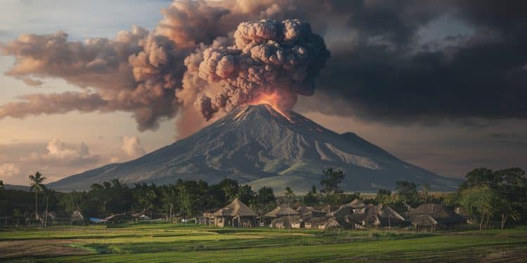 Climat : Impact réel du volcanisme VS activités humaines - Viral Mag Les éruptions volcaniques ont elles un impact plus important sur le changement climatique que les activités humaines Découvrez la réponse Viral Mag