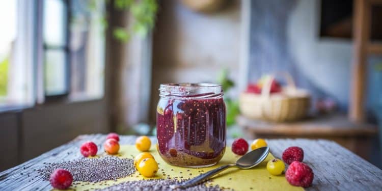 Découvrez la confiture aux graines de chia sans sucre ajouté - Viral Mag Préparez facilement une délicieuse confiture aux graines de chia sans sucre ajouté une alternative saine aux confitures traditionnelles Viral Mag