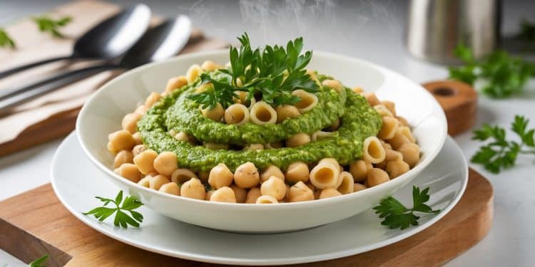 Délicieuses Pâtes aux Pois Chiches au Pesto de Persil et Citron - Viral Mag Ces pâtes aux pois chiches rapides et savoureuses rehaussées dun pesto frais et acidulé au persil et citron vous séduiront à coup sûr Un dîner sain et gourmand en un clin dœil    Viral Mag
