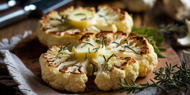 Délicieuses steaks de chou-fleur rôti au beurre d’ail - Viral Mag Découvrez notre recette végétarienne star les steaks de chou fleur rôti au beurre dail Un plat sain gourmand et bluffant Viral Mag