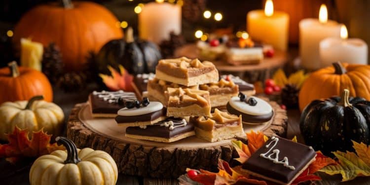 Ina Garten : 3 Recettes Festives pour un Halloween Gourmand - Viral Mag Ina Garten dévoile ses recettes coups de cœur pour un Halloween mémorable Barres de tarte aux pommes cookies noir et blanc et écorces de chocolat français Viral Mag