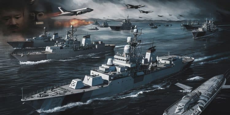 La Chine Accentue sa Pression Militaire sur Taïwan avec des Tirs à Munitions Réelles - Viral Mag La Chine intensifie ses exercices militaires près de Taïwan avec des tirs à balles réelles suscitant linquiétude des autorités taïwanaises et la condamnation internationale Une escalade des tensions dans le détroit de Taïwan Viral Mag